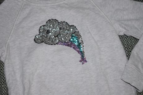 Melírková mikina next s flitry, kol 2017, 122/128, next,122