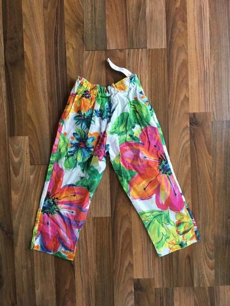 Plátěné květina kalhoty, vel 8 let, 128 cm, next, next,128