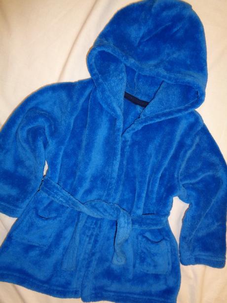Měkoučký modrý flízový župan, george,98