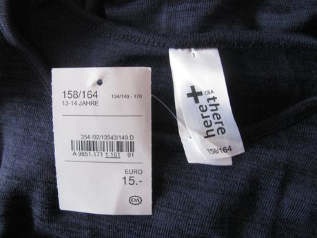 Dívčí tmavě modré pružné šaty, c&a,164