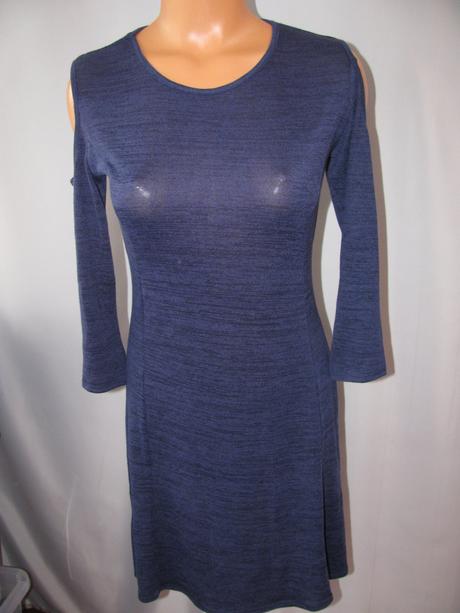 Tmavě modré pružné šaty s holými rameny, c&a,170