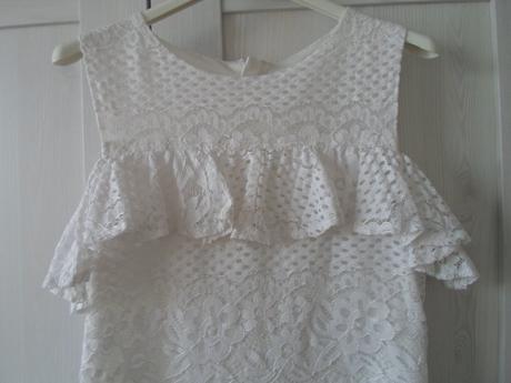 Bílé krajkové šaty šatičky, f&f,158