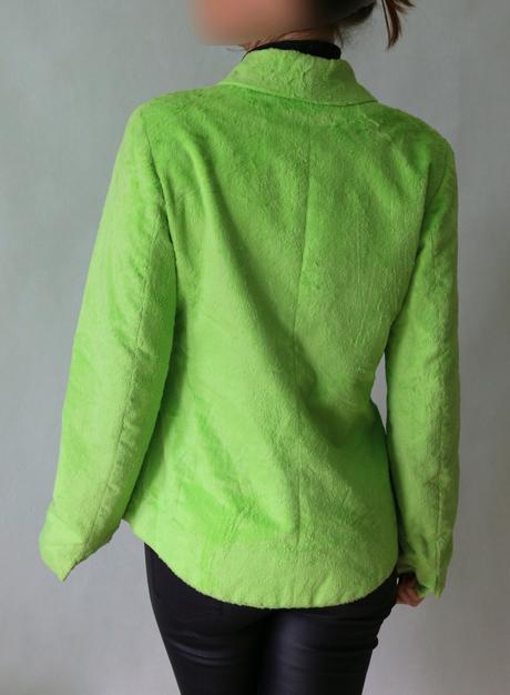 Výrazně zelené plyšové sako peter hahn vel.s, s