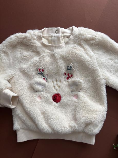 Mikina vánoční huňatá - v.18/24 měs. zn . nutmeg, 92