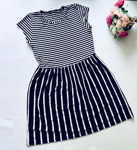 Ob/ šaty s pruhy - v.13/14 let černobílé, george,158