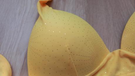 Žlutá plavková push-up podprsenka - cca 85b, l