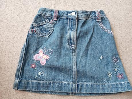 Sukýnka  riflová s výšivkou 104/110, george,104