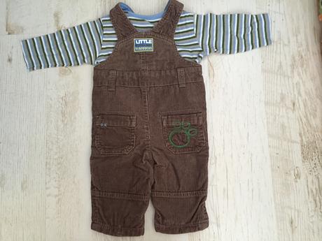 Nádherný komplet zateplené manžestráky a tričko, marks & spencer,68