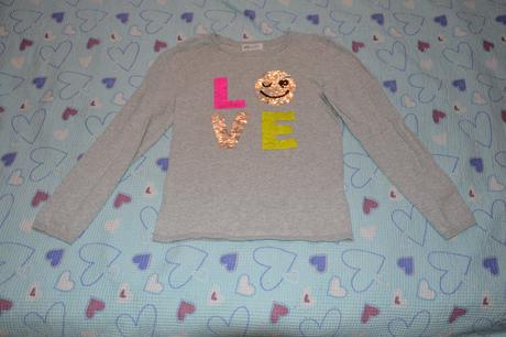 146 152 šedý bavlněný svetřík s měnícím obrázkem, h&m,146