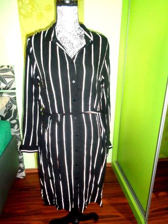 Pruhované propínací šaty, house,l