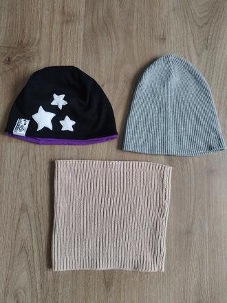 2x čepice 1x nákrčník dámské, zara,m