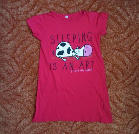 Červené tričko triko tunika krátký rukáv, 122