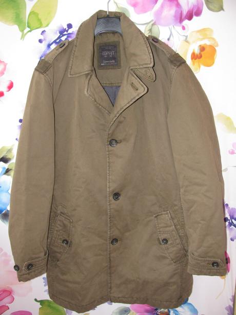 Pánský zimní 3/4 khaki kabát,bunda esprit, esprit,xl