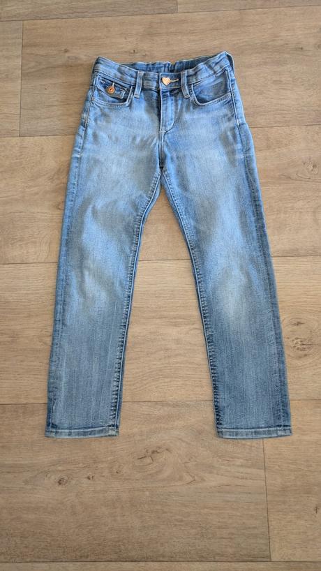 S209 elastické dívčí rifle, džíny denim vel. 116, denim,116
