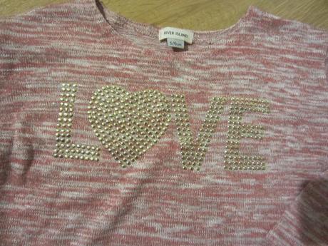 Moderní kratší mikina, tričko love river island, river island,116