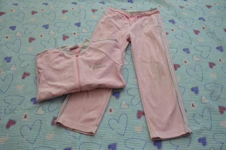 Růžová froté, plyšová tepláková souprava, c&a,122