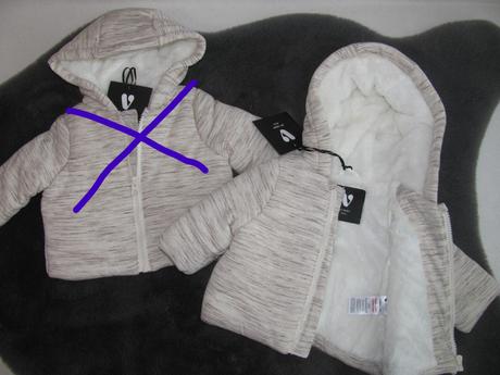 Zimní novorozenecká bundička s kapucí, 56