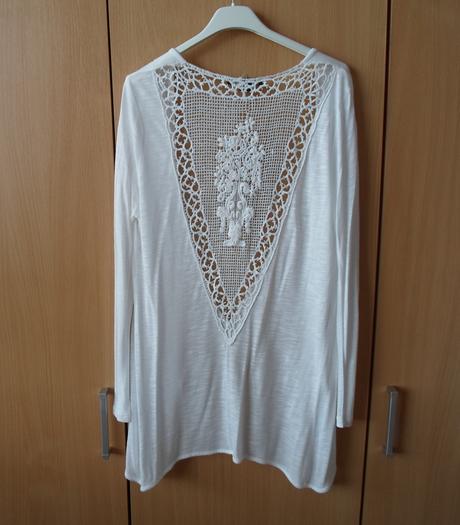 Bílý svetr kardigan s krajkou, gate,s