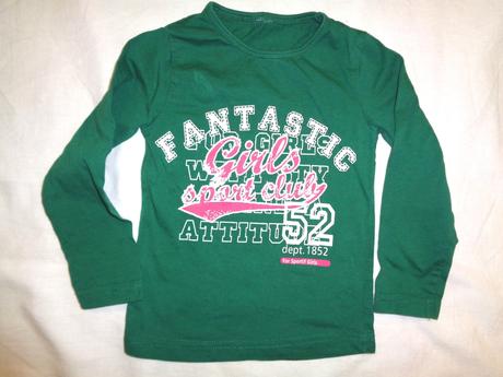 Pěkné lahvově zelené tričko s nápisem, girl2girl,98