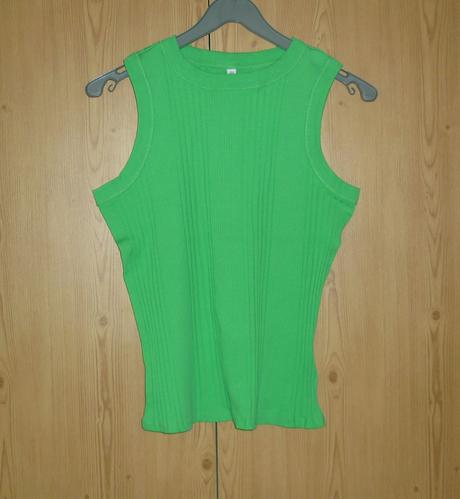 Zelené žebrované dámské tílko takko fashion, takko,s