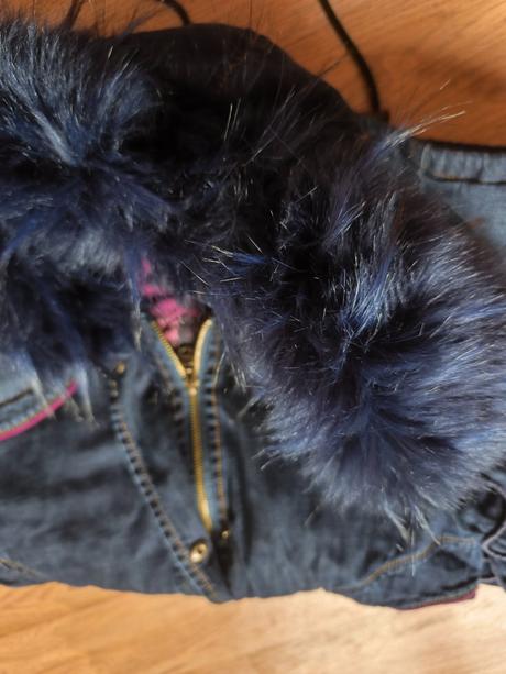 Džínová bunda parka kabát desigual xs/s, desigual,xs