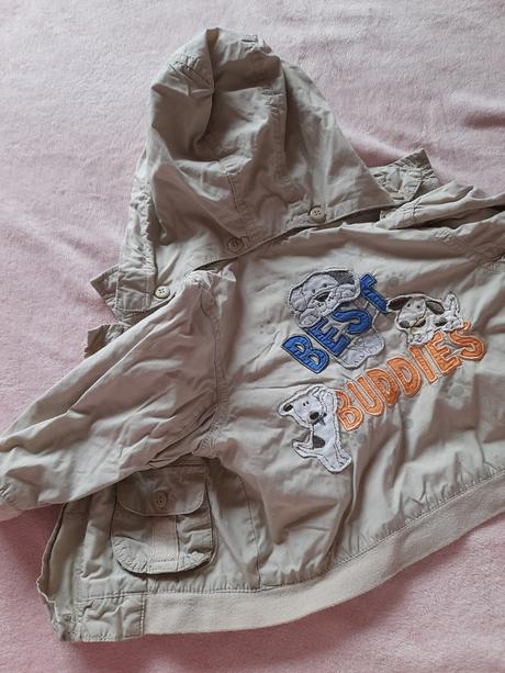 Béžová bunda slabší přechofová bambini s pejsky, bambini,74