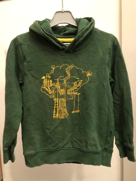 Zelená mikina s kapucí, 116
