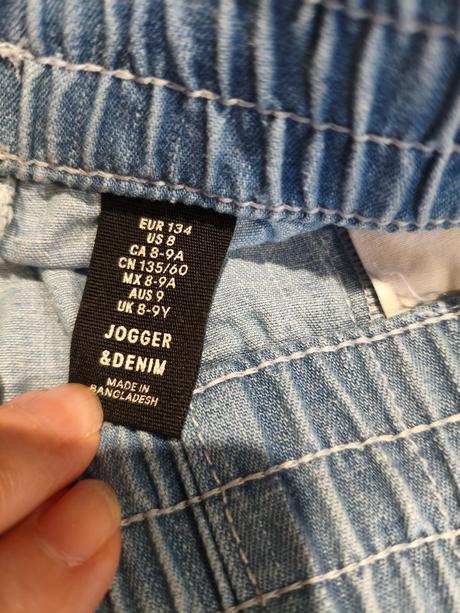 Kalhoty jogger pro kluka, denim,134