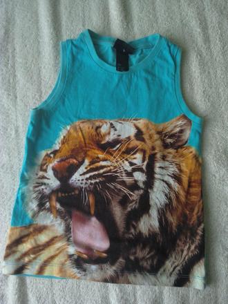 Tílko modré s tygrem, h&m,98
