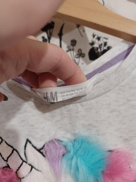 Mikina s plyšovým jednorožcem unicorn jednorožec, h&m,152