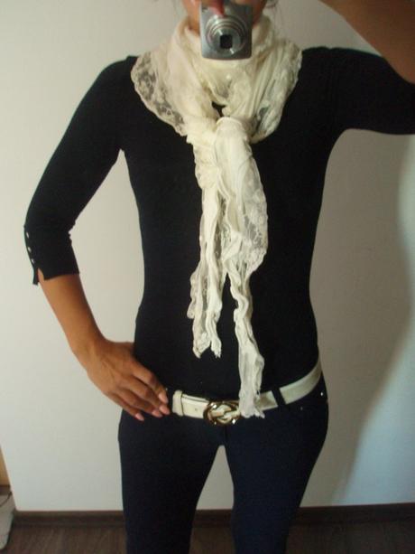 Krémový šál/šátek blind date, 