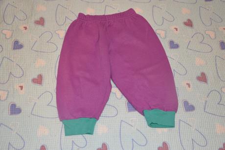 Fialové širší tepláčky 74/80, 74