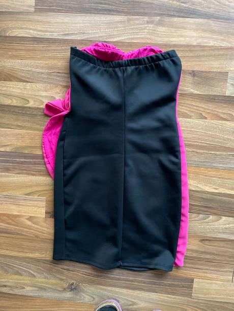 Černo růžové minišaty s mašlí, vel xs/s, itálie, xs