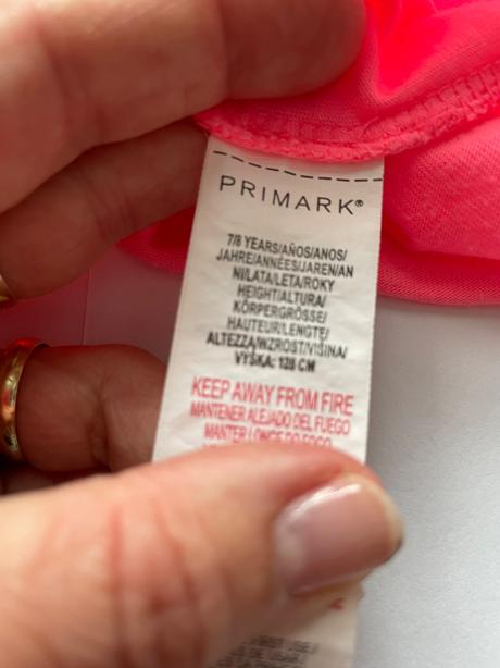 Triko crop top - v.7/8 let neonové barvy, primark,128