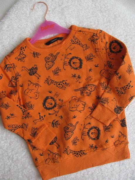 Oranžová bavlněná mikina se zvířátky, george,92