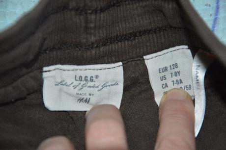 128 134 lehce oteplené hnědé plátěné kalhoty, h&m,128