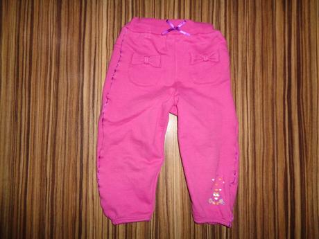 Pěkné růžové tepláky s mašličkami, baby,86