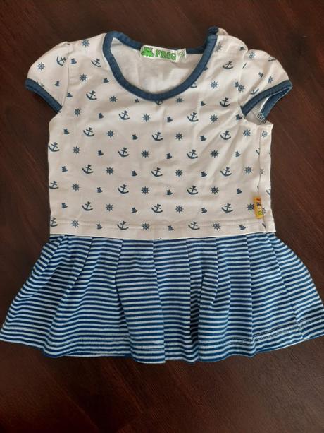 Modré šaty námořnické 80/86, frog,80