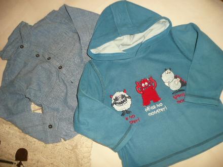 Mikina svetr teplý 2ks košile18-23 cm, 92