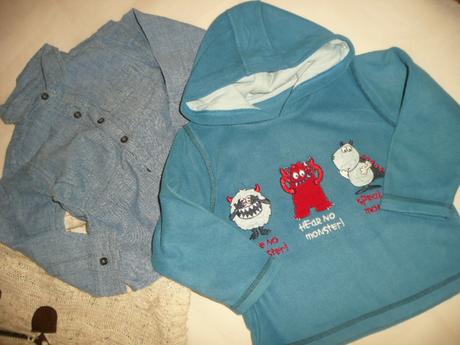 Mikina svetr teplý 2ks košile18-23 cm, 92