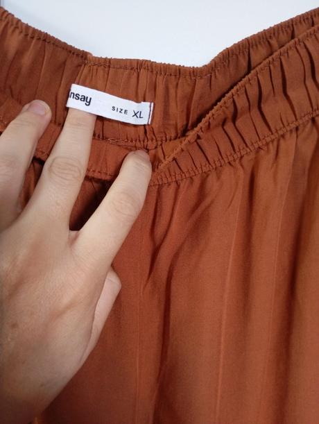 Hnědé dámské letní kalhoty s kapsami xl, sinsay,xl