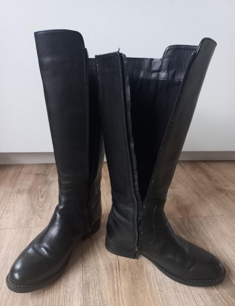 Celokožené kozačky na zip, vel. 36, 36