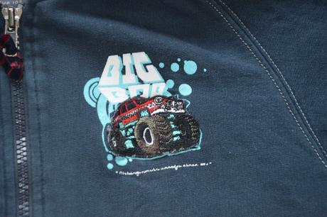 104 bavlněná mikina mikinka auto vyšité, h&m,104