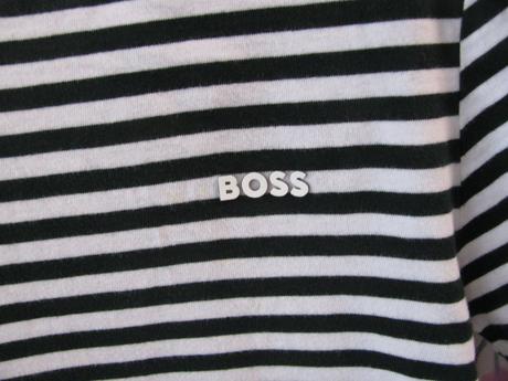 Dětské pruhované bavlněné tričko boss, 140