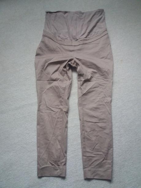 Slabší béžové těhotenské kalhoty h&m vel. l/xl, h&m,xl