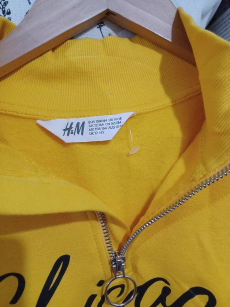 Žlutá crop mikina h&m 158/164, xs/s, h&m,164