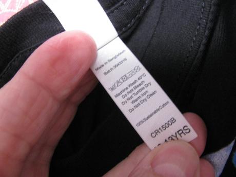 Černé pružné bavlněné tričko s potiskem, 152