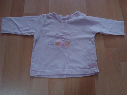 Triko s kočičkou - světle růžové, vel. 6-9 měs. , marks & spencer,74