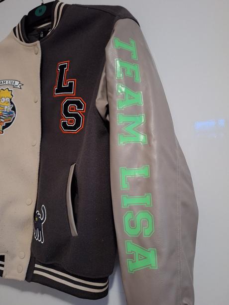 Baseballová simpsons bunda street bunda vel. xxs, h&m,xs