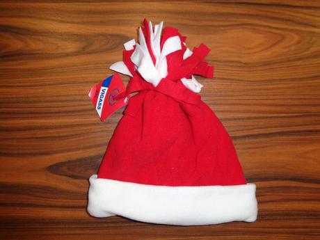 Červenobílá teplá dvouvrstvá flízová čepice, 146 / 152 / 158